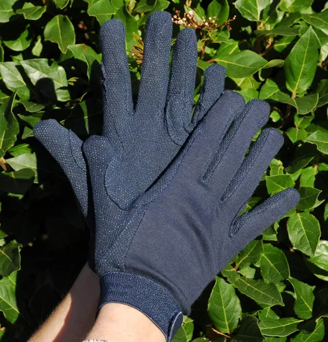 Rhinegold Cotton Pimple Gloves-Large-Navy