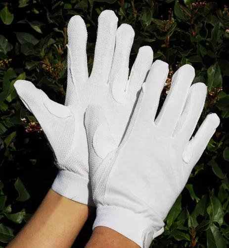 Rhinegold Cotton Pimple Gloves-Large-White