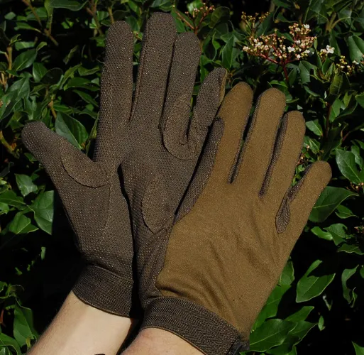 Rhinegold Cotton Pimple Gloves-X Small-Brown