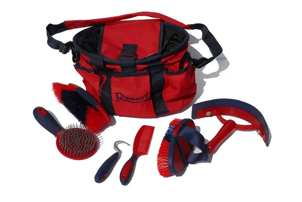 Rhinegold Grooming Bag With Kit - Red