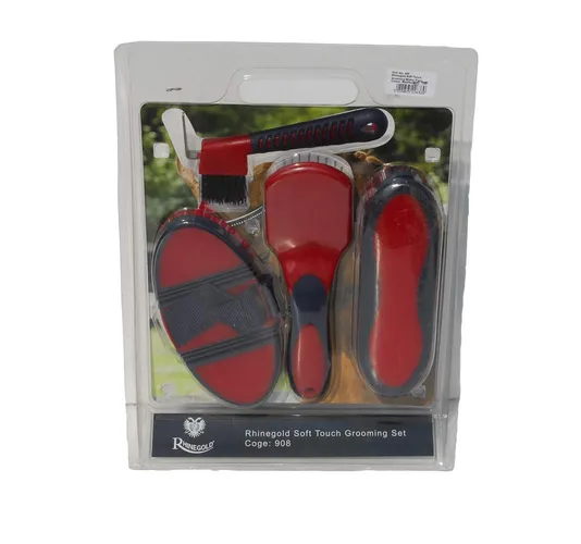 Rhinegold Soft Touch Grooming Blister Pack - Red/Navy