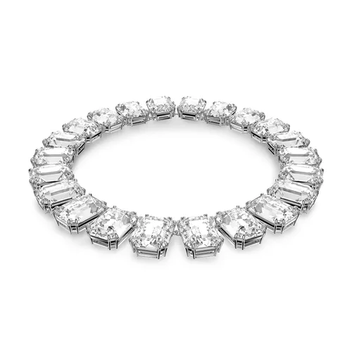 Rhodium Plated Millenia Octagon Crystal Necklace