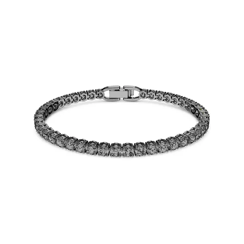 Rhodium Plated Tennis Deluxe Grey Crystal Bracelet