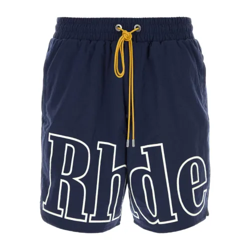 Rhude , Blue nylon swimming shorts ,Blue male, Sizes: