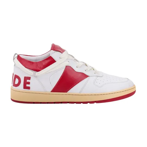 Rhude , Color-Block Leather Sneakers ,Red male, Sizes: