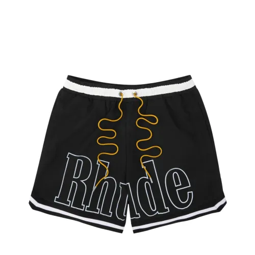 Rhude , Contrasting Basketball Swim Shorts ,Black male, Sizes: