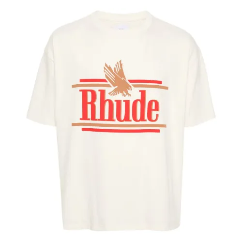 Rhude , Rhude T-shirts and Polos ,White male, Sizes: