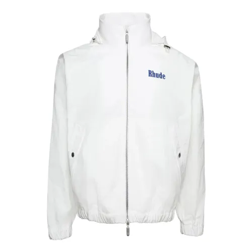 Rhude , Sporty White Jacket with Logo Print ,White male, Sizes: