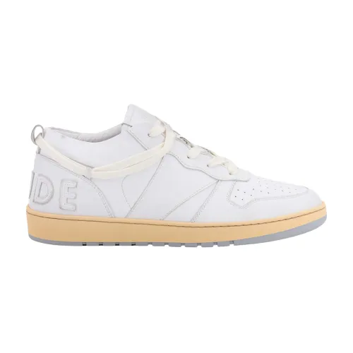 Rhude , White Leather Sneakers - Aw23 Collection ,White male, Sizes: