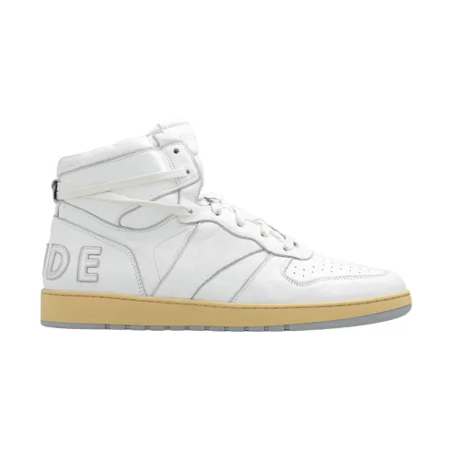 Rhude , White Leather Sports Sneakers ,White male, Sizes: