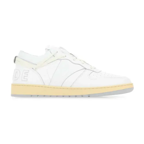 Rhude , White Leather Sports Sneakers ,White male, Sizes: