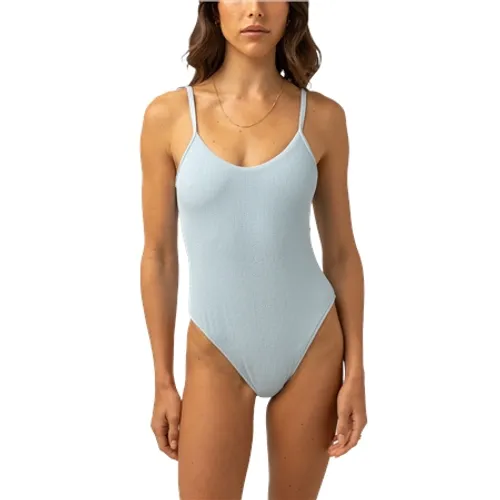 Rhythm Isla Rib Minimal One Piece Swimsuit - Cool Blue