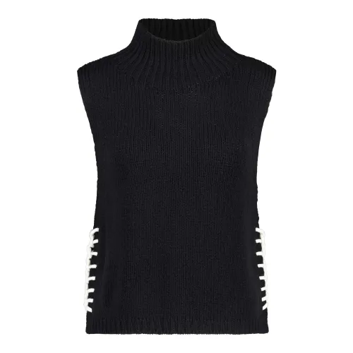 Riani , Knitted Turtleneck with Stand Collar ,Black female, Sizes: