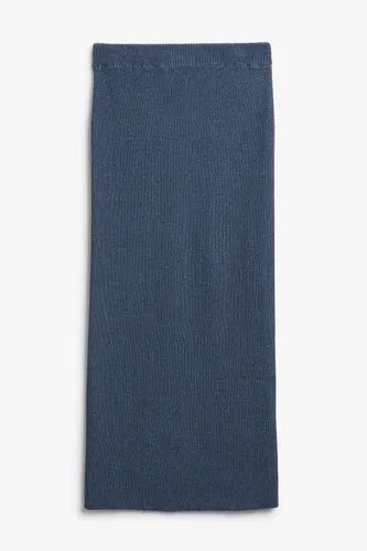 Rib knit maxi skirt - Blue
