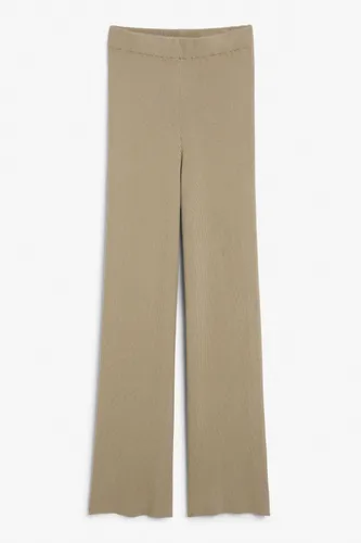 Ribbed bootcut trousers - Brown