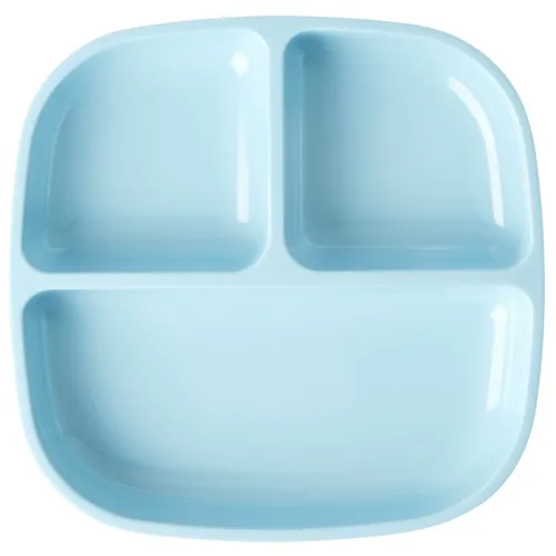 Rice - Melamine Kids 3 Room Plate - Plate size Small, blue