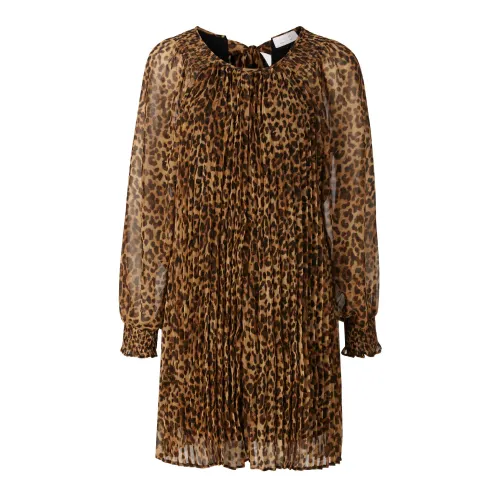 Rich & Royal , Leopard Print Dress ,Brown female, Sizes: