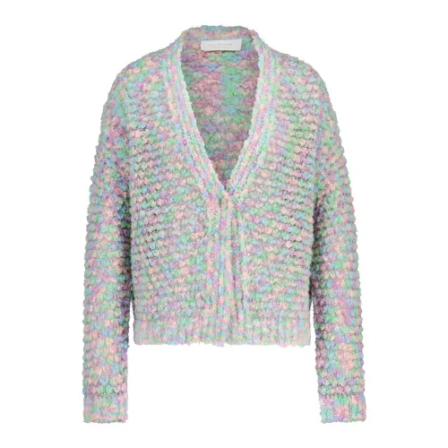 Rich & Royal , Oversized Wool Blend Cardigan with Glitter Yarn ,Multicolor female, Sizes: