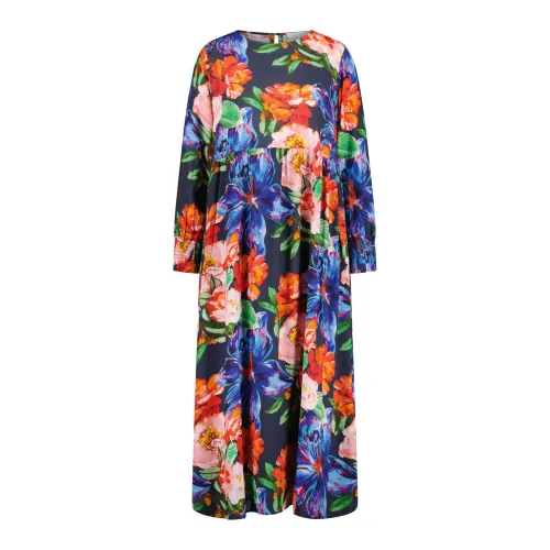 Rich & Royal , Patterned Viscose Crêpe Midi Dress ,Multicolor female, Sizes: