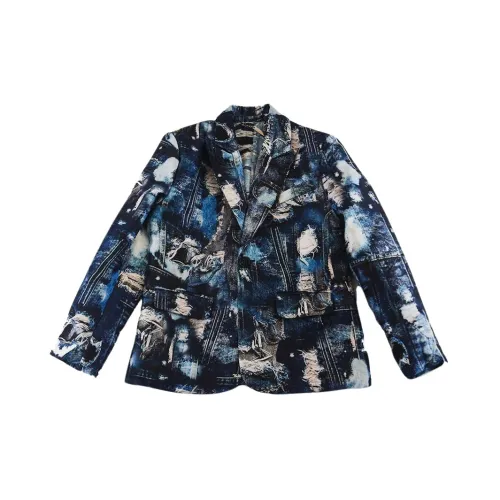 Richmond , Elegant Denim Jacket with Allover Pattern ,Multicolor unisex, Sizes: