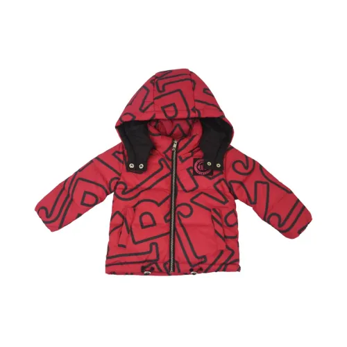 Richmond , Fullzip down jacket with hood and allover logo print ,Red male, Sizes: