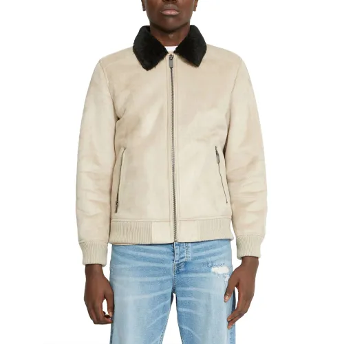 Richmond , Men`s Synthetic Leather Jacket ,Beige male, Sizes: