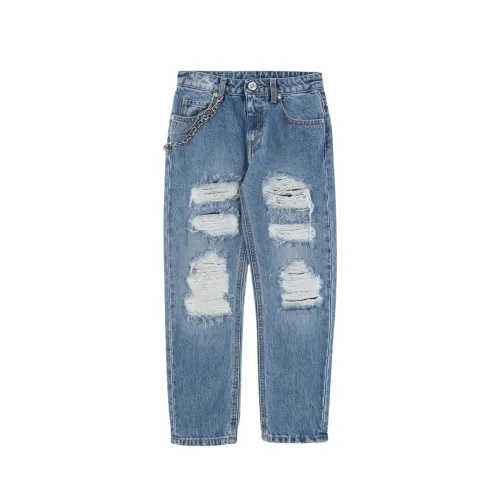 Richmond , Regular Fit Distressed Jeans ,Blue unisex, Sizes: