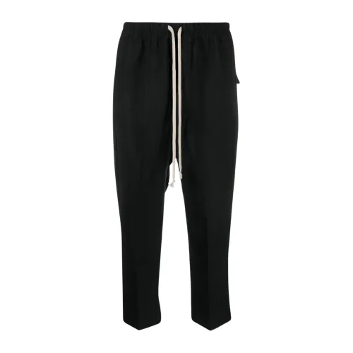 Rick Owens , Black Contrasting-Drawstring Cropped Trousers ,Black female, Sizes: