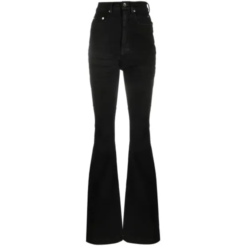 Rick Owens , Black High Waist Jeans with Clic Five Pockets ,Black female, Sizes: