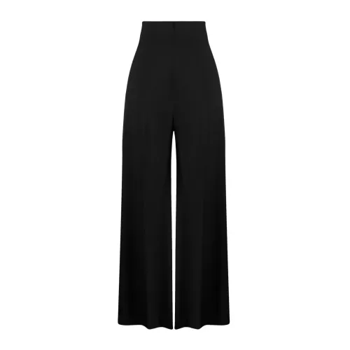 Rick Owens , Black High-Waist Trousers with Rear Zip ,Black female, Sizes: