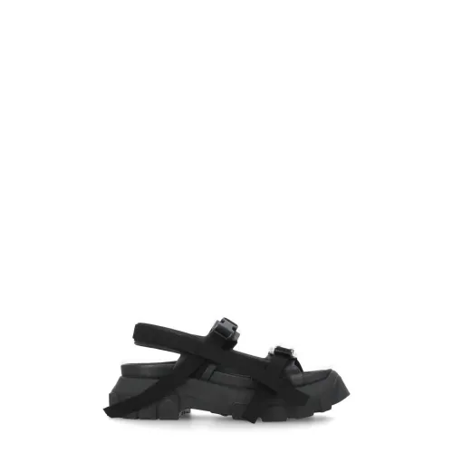 Rick Owens , Black Leather Sandals for Men ,Black male, Sizes: