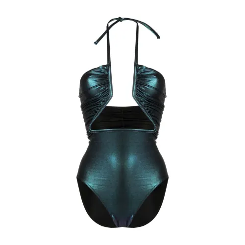 Rick Owens , Green Iridescent Cut-Out Swimsuit ,Green female, Sizes: