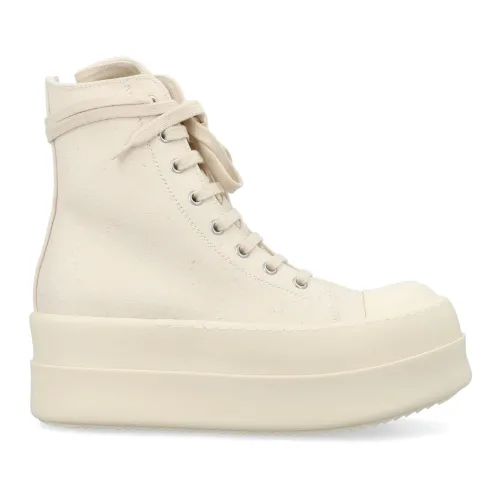 Rick Owens , Jumbo Lace Puffer High Top Sneakers ,Beige female, Sizes: