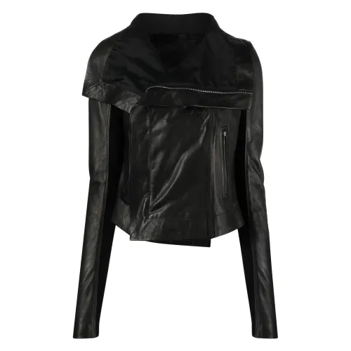 Rick Owens , Leather biker jacket ,Black female, Sizes: