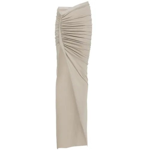 Rick Owens , Light Grey Cotton Bodycon Skirt ,Gray female, Sizes: