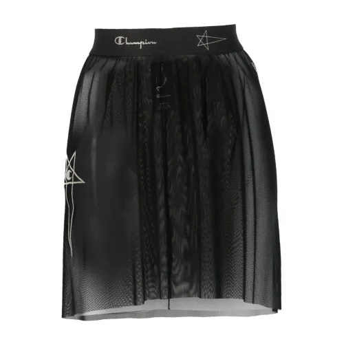 Rick Owens , Logo-Waistband Sheer Skirt ,Black female, Sizes: