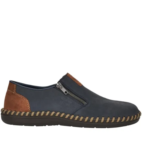 Rieker , Blue Lace-up Shoes for Men ,Blue male, Sizes: