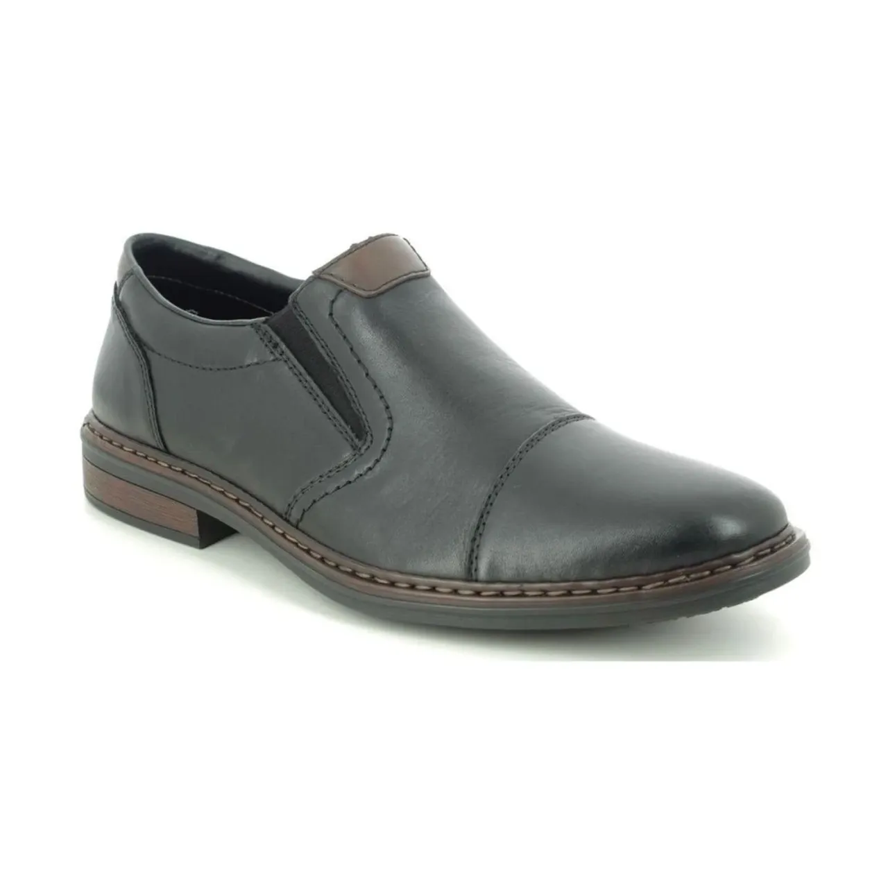 Rieker , Casual Leather Flats ,Black male, Sizes:
