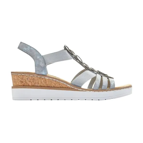 Rieker , Casual Open Toe Sandals from Paradise ,Blue female, Sizes: