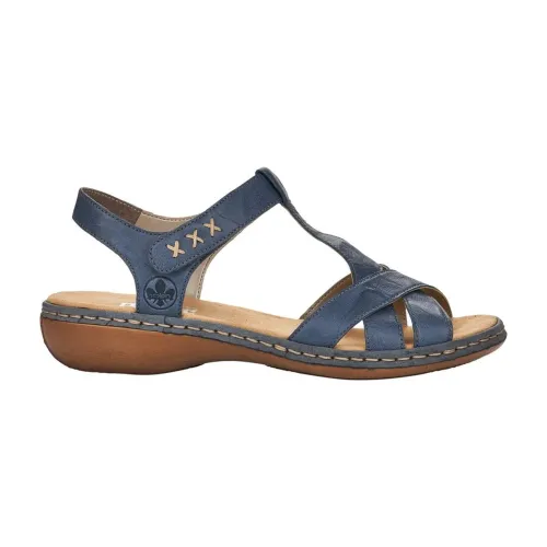Rieker , Comfort Flat Sandals ,Blue female, Sizes: