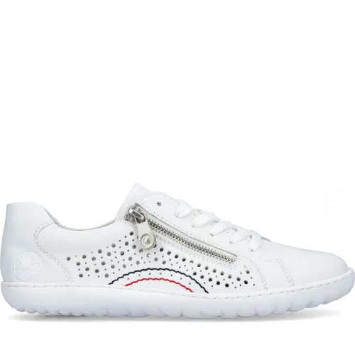 Rieker , White Leather Sneakers for Women ,White female, Sizes: