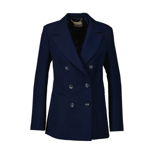 Rinascimento , Elegant Dark Blue Blazer ,Blue female, Sizes: