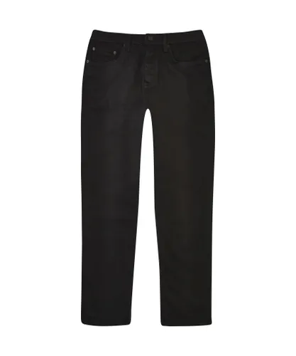 River Island Mens Black Straight Fit Jeans Trousers Cotton