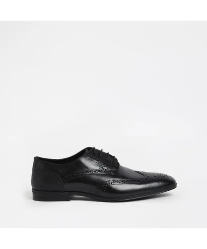 River Island Mens Brogue Derby Shoes - Black