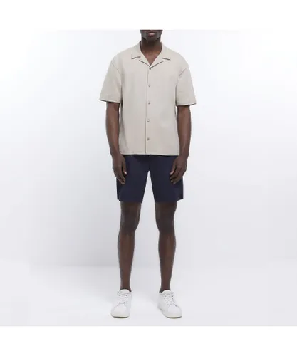River Island Mens Chino Shorts Navy Slim Fit Cotton