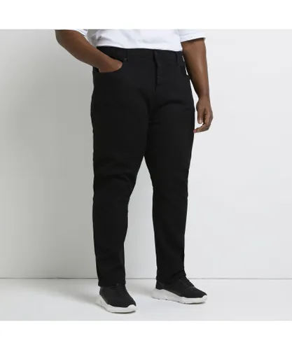 River Island Mens Jeans Big & Tall - Black Cotton