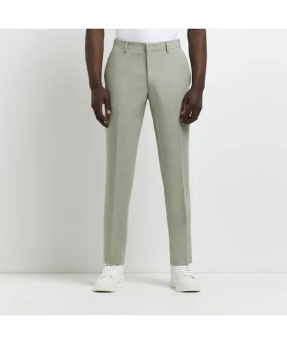 River Island Mens Suit Trousers Pistachio - Green