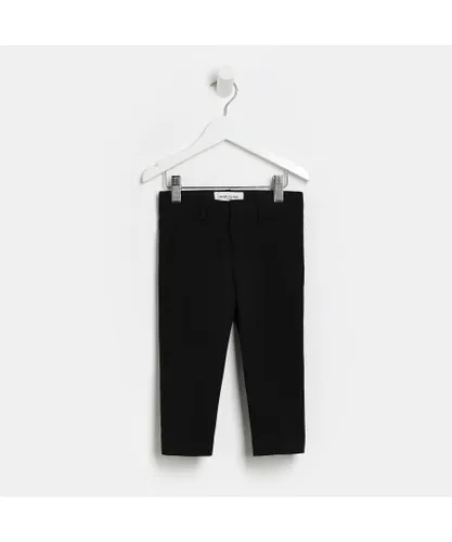 River Island Mini Boys Suit Trousers Black Pockets
