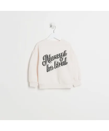 River Island Mini Girls Sweatshirt Pink Always Be Kind