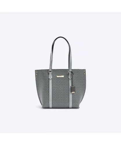 River Island Womens Shopper Bag Grey Ri Monogram - One Size